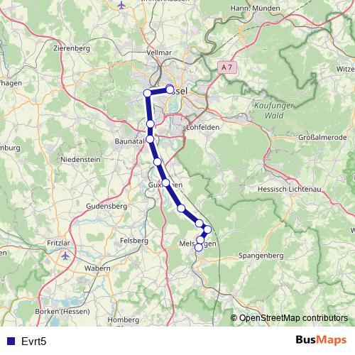 Evrt5 bus Line Map