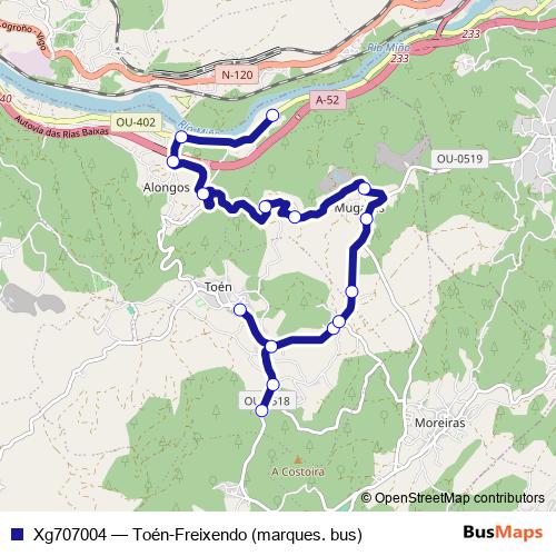 Xg707004 bus Line Map