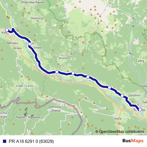 PR A18 6291 0 (63029) bus Line Map