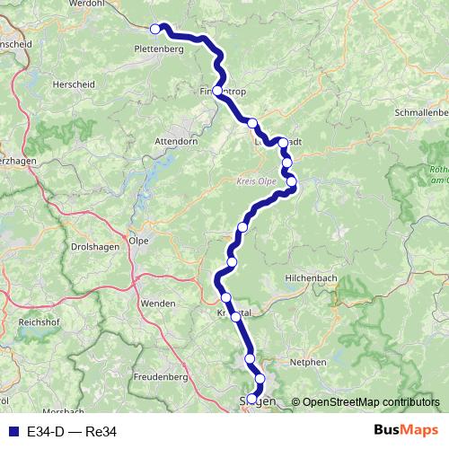E34-D rail Line Map