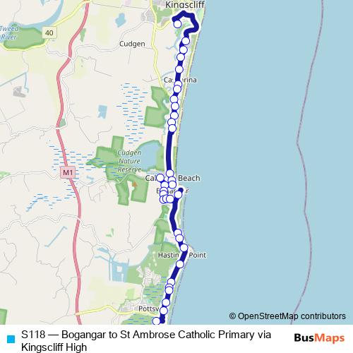 S118 bus Line Map