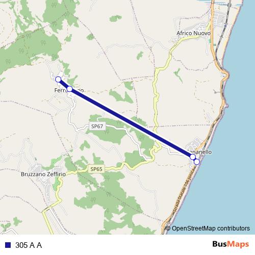 305 A A bus Line Map