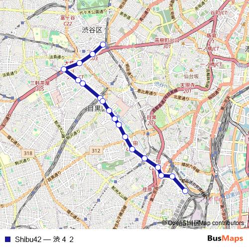 Shibu42 bus Line Map