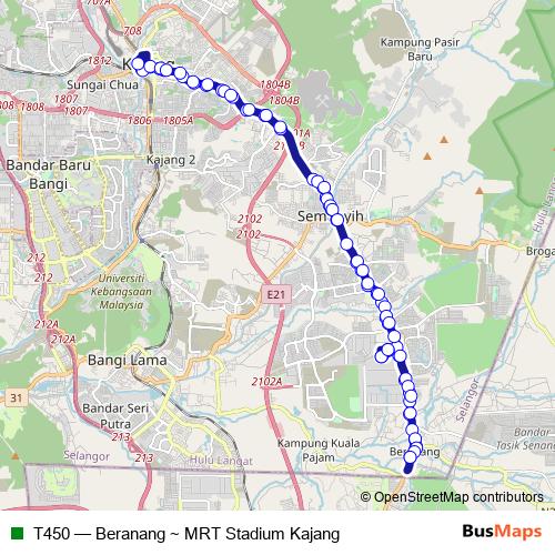 T450 bus Line Map