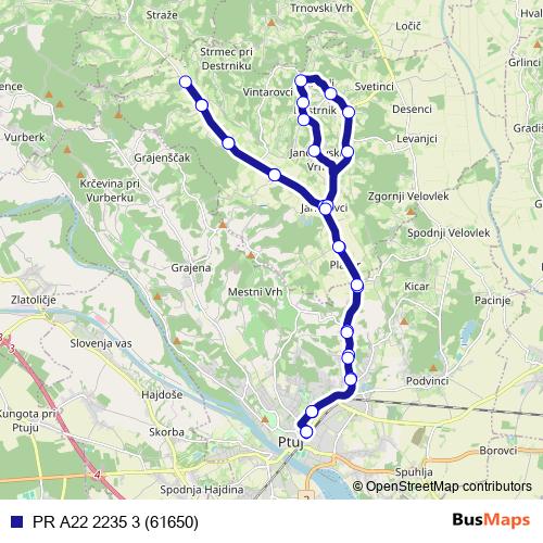 PR A22 2235 3 (61650) bus Line Map