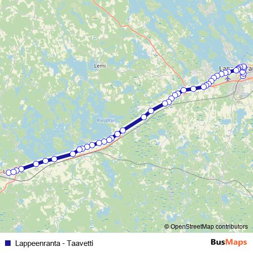 Lappeenranta - Taavetti bus Line Map