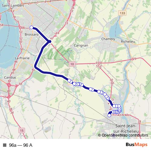 96a bus Line Map