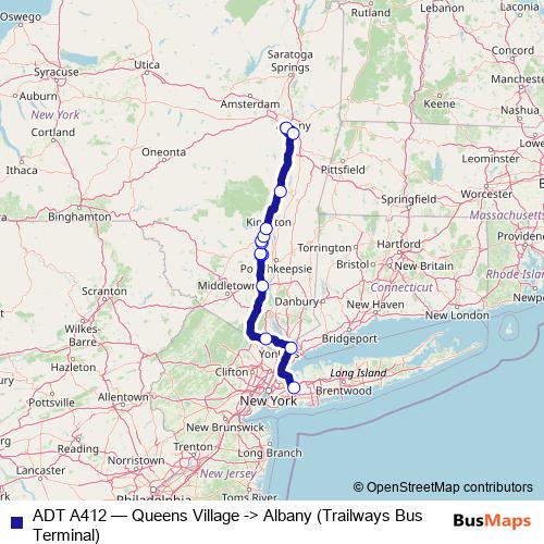 ADT A412 bus Line Map