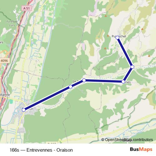 166s bus Line Map