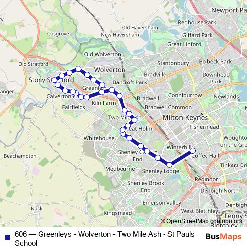 606 bus Line Map