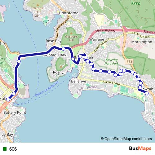 606 bus Line Map