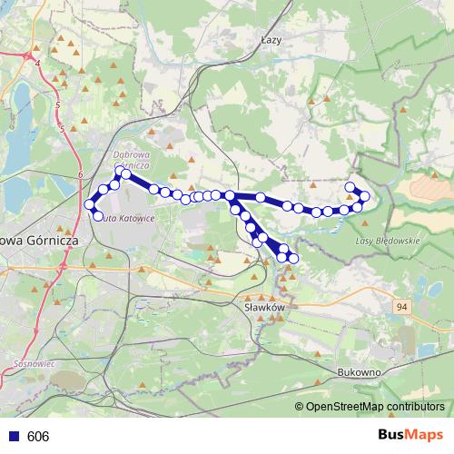 606 bus Line Map