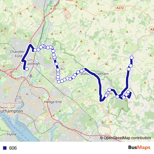 606 bus Line Map