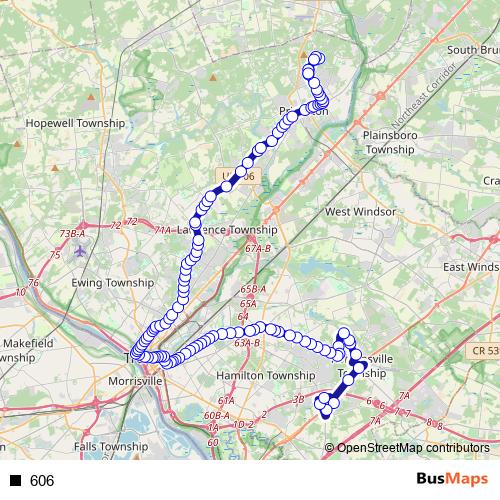 606 bus Line Map
