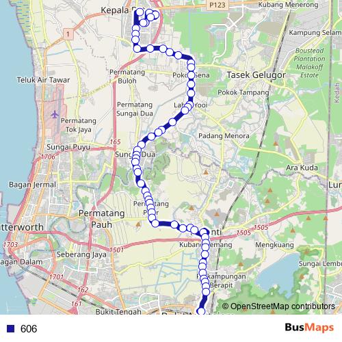 606 bus Line Map