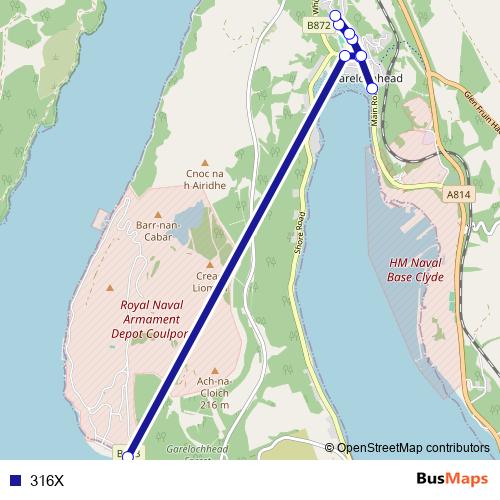 316X bus Line Map