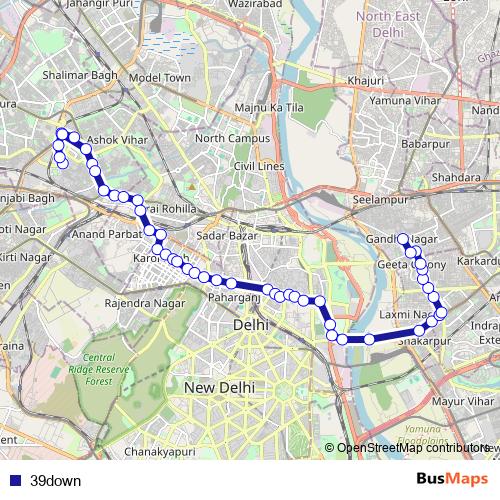 39down bus Line Map