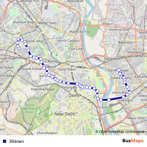 39down bus Line Map