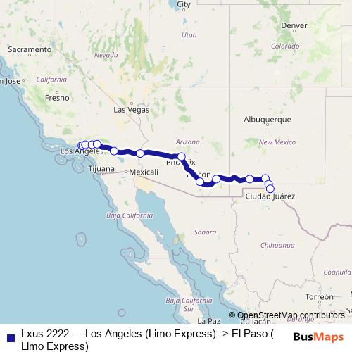Lxus 2222 bus Line Map