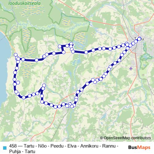 458 bus Line Map