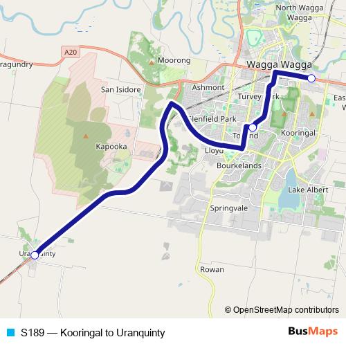 S189 bus Line Map