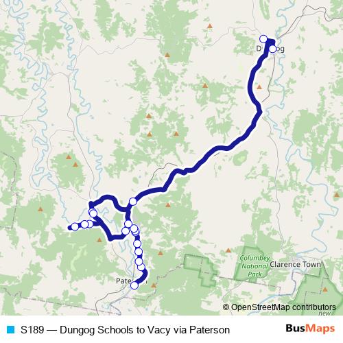 S189 bus Line Map