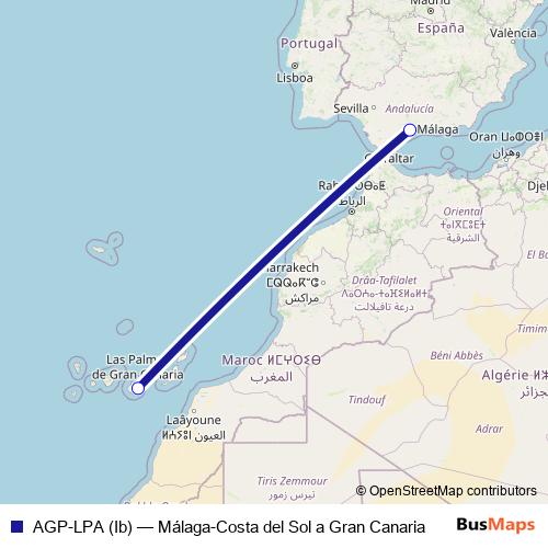 AGP-LPA (Ib) air Line Map