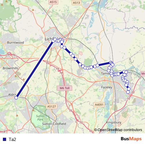 Ta2 bus Line Map