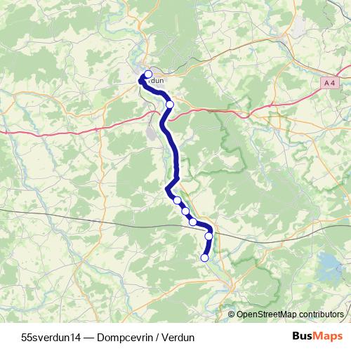 55sverdun14 bus Line Map