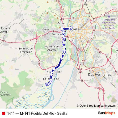 1411 bus Line Map