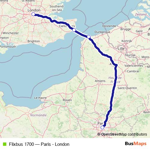 Flixbus 1700 bus Line Map