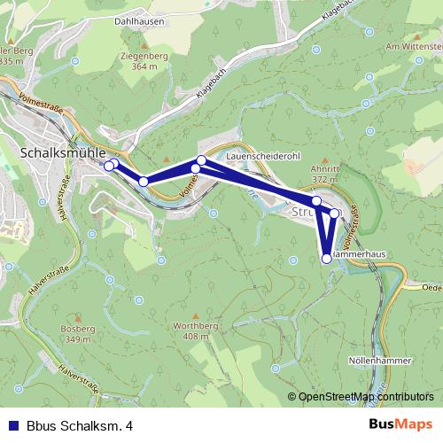 Bbus Schalksm. 4 bus Line Map