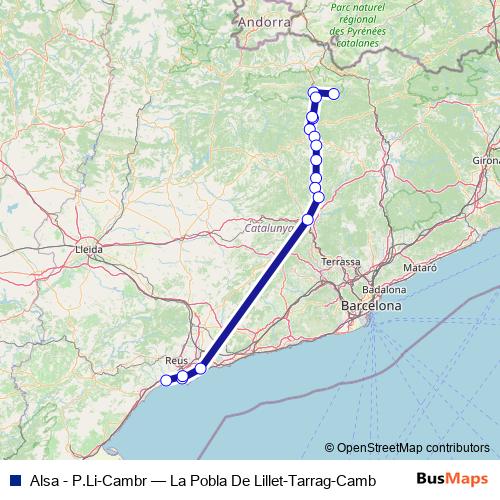 Alsa - P.Li-Cambr bus Line Map
