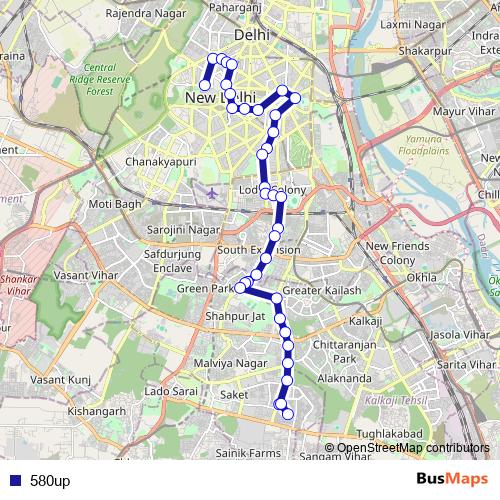 580up bus Line Map