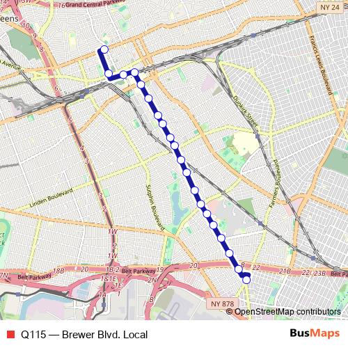Q115 bus Line Map