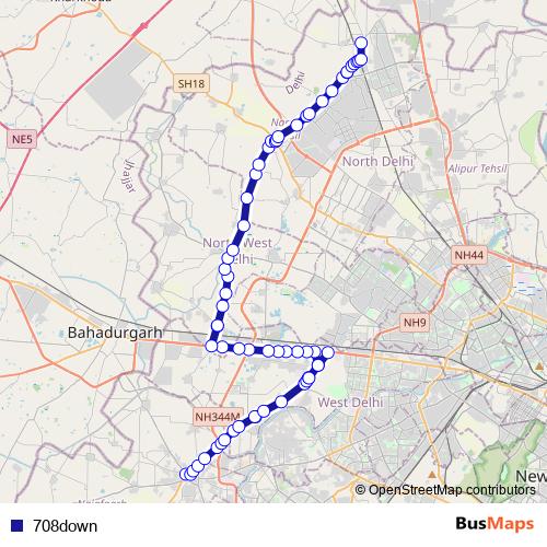 708down bus Line Map