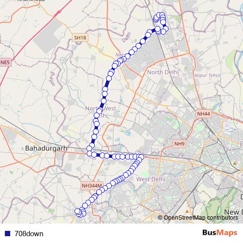 708down bus Line Map