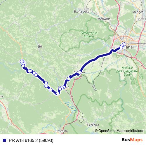 PR A18 6165 2 (59093) bus Line Map