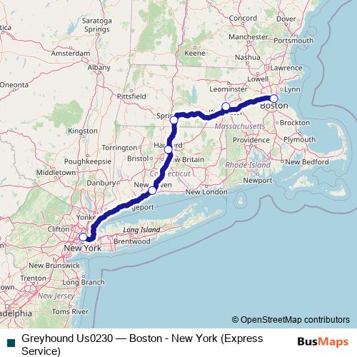Greyhound Us0230 bus Line Map
