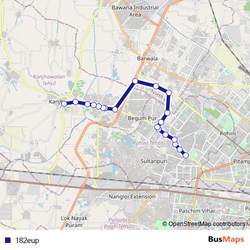 182eup bus Line Map