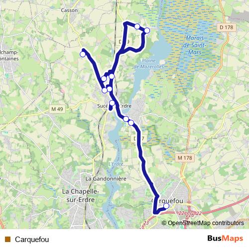 Carquefou bus Line Map