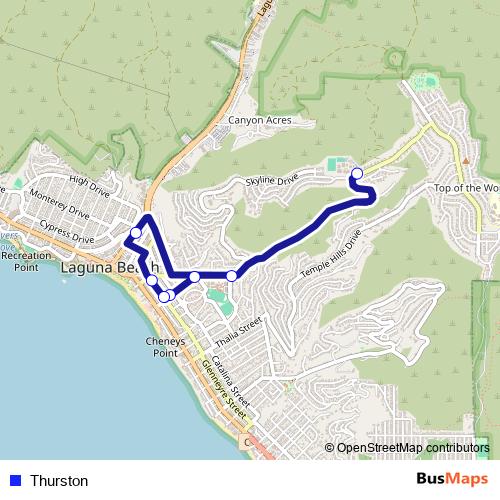 Thurston bus Line Map