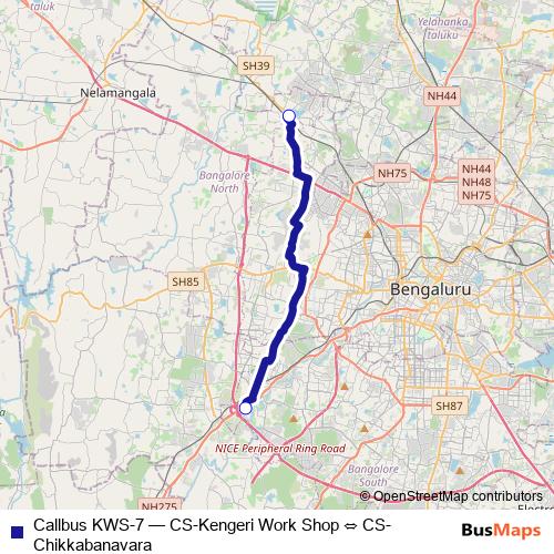 Callbus KWS-7 bus Line Map