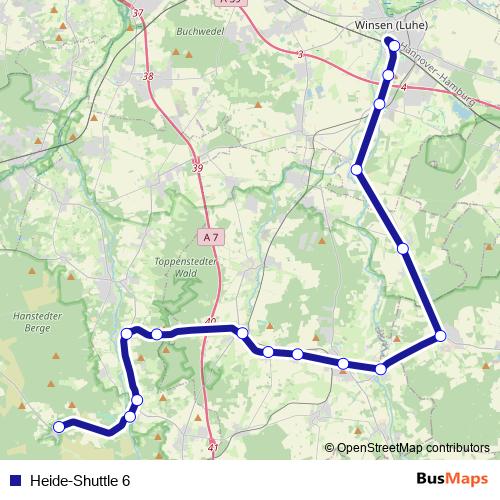 Heide-Shuttle 6 bus Line Map