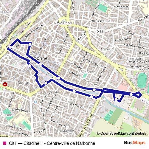 Cit1 bus Line Map