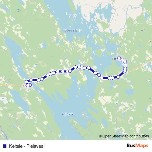 Keitele - Pielavesi bus Line Map