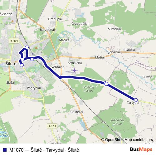 M1070 bus Line Map