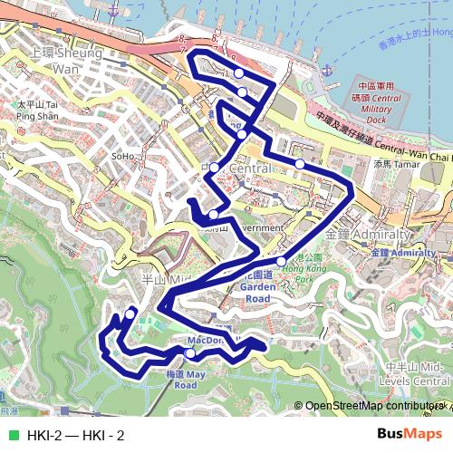 HKI-2 bus Line Map