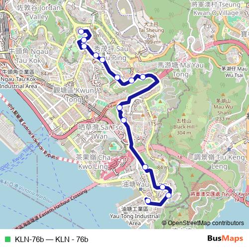 KLN-76b bus Line Map
