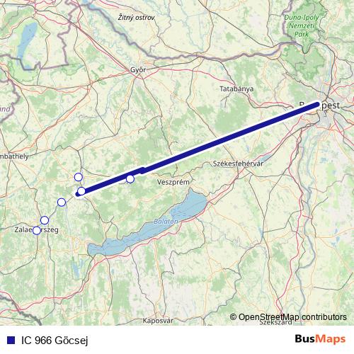 IC 966 Göcsej rail Line Map